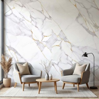 Placa decorativa mármol oscuro con vetas doradas | Interior