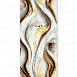 Panel mural efecto mármol artístico dorado | Modelo río dorado