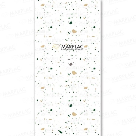 Placa decorativa mármol terrazo con diseño mediterráneo moderno