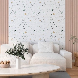 Placa decorativa mármol terrazo con diseño mediterráneo moderno