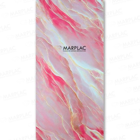 Placa decorativa aurosa rosa con acabado elegante y brillante