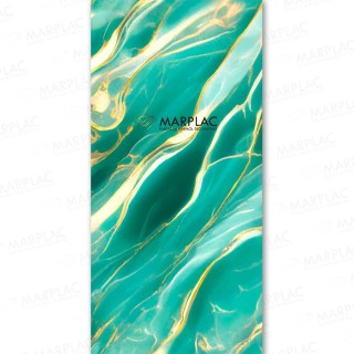 Placa decorativa verde imperial con diseño elegante y moderno Placa decorativa verde imperial con diseño elegante y moderno
