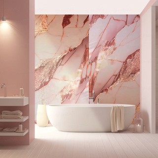 Mármol rosado real, revestimiento moderno para interiores únicos