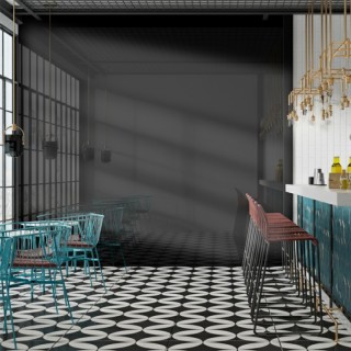 Placas decorativas en negro brillo para dar luz y contraste al interio