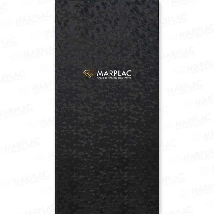 Revestimiento de pared con placas decorativas prisma negro en relieve