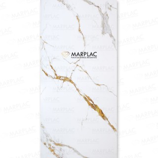 Revestimiento pared efecto mármol café oro | 260x120 cm