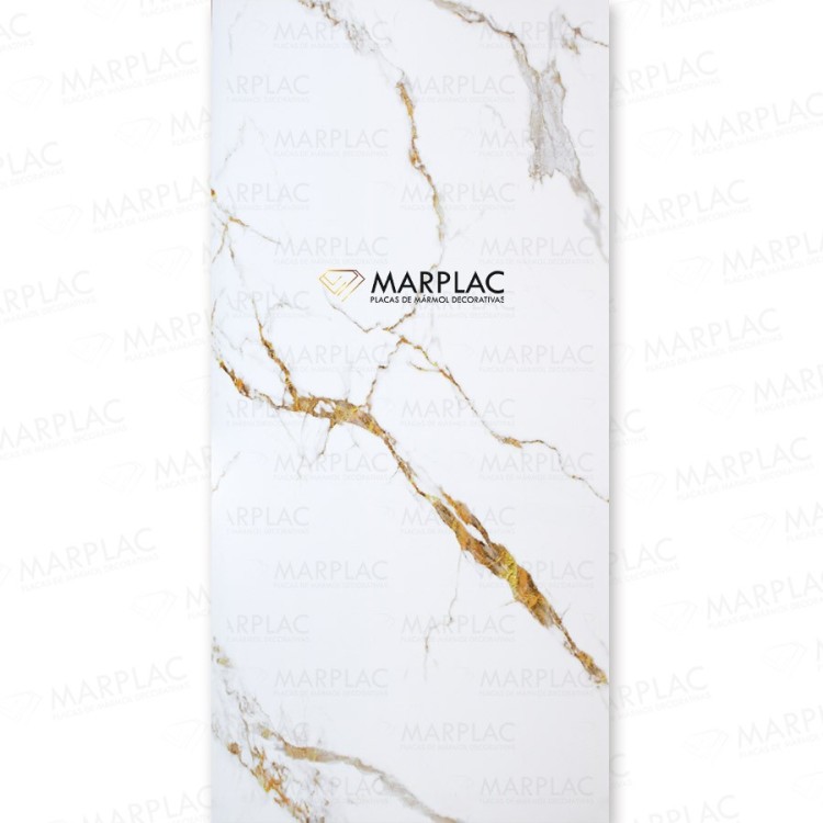 Revestimiento pared efecto mármol café oro | 260x120 cm