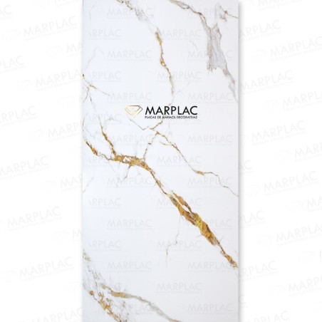 Revestimiento pared efecto mármol café oro | 260x120 cm