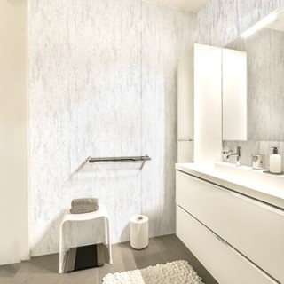 Crea ambientes luminosos con la placa decorativa microcemento blanca