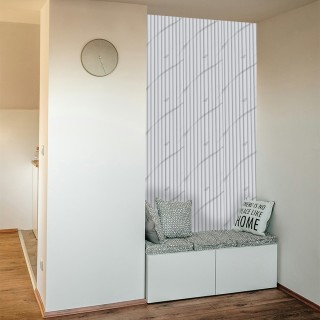 Palillería decorativa pvc blanco brillo con vetas para interiores mode