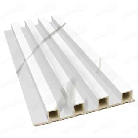 Palillería decorativa pvc blanco brillo con vetas para interiores mode