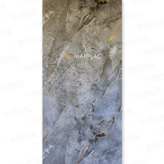 Revestimiento efecto piedra con detalles dorados para paredes elegante