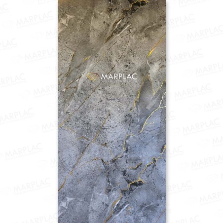 Revestimiento efecto piedra con detalles dorados para paredes elegante