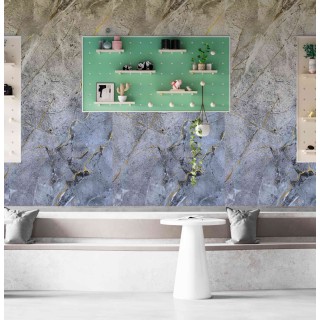 Revestimiento efecto piedra con detalles dorados para paredes elegante