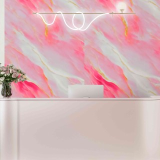 Elegancia rosa efecto mármol con destellos dorados para tus paredes