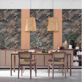 El contraste perfecto entre negro y dorado en una sola placa