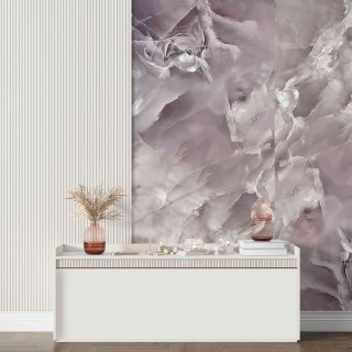 Superficie decorativa lila de inspiración mineral para interiores