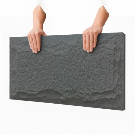 Panel exterior roca gris con acabado piedra pu realista