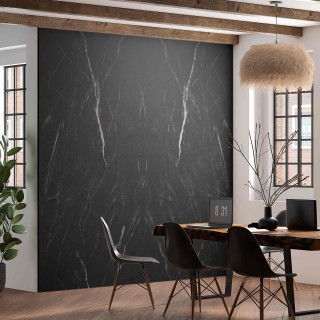 Placa decorativa granito negro semi mate elegante y moderna