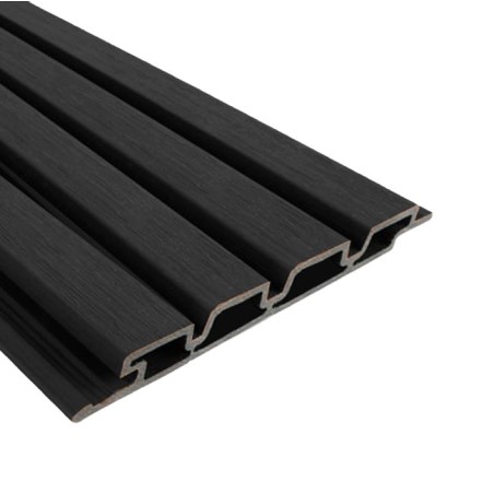 Revestimiento negro exterior para paredes modernas y elegantes