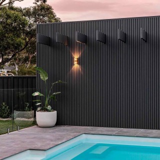 Revestimiento negro exterior para paredes modernas y elegantes