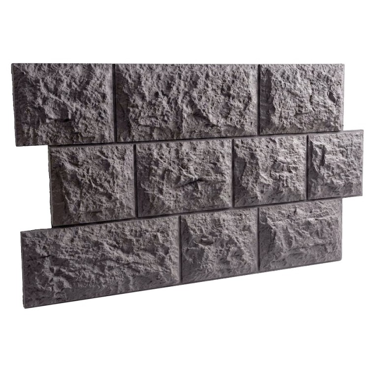 Revestimiento gris con efecto piedra para exterior moderno