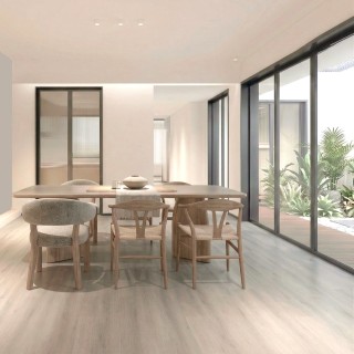 Suelo gris moderno resistente y fácil de instalar