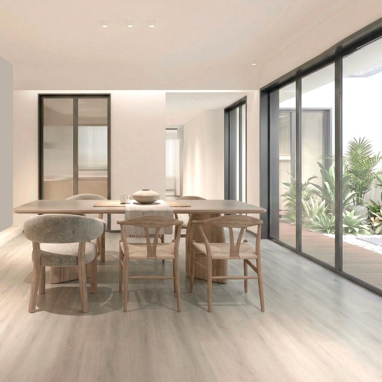 Suelo gris moderno resistente y fácil de instalar