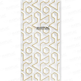 Panel blanco con dibujo dorado para decorar paredes