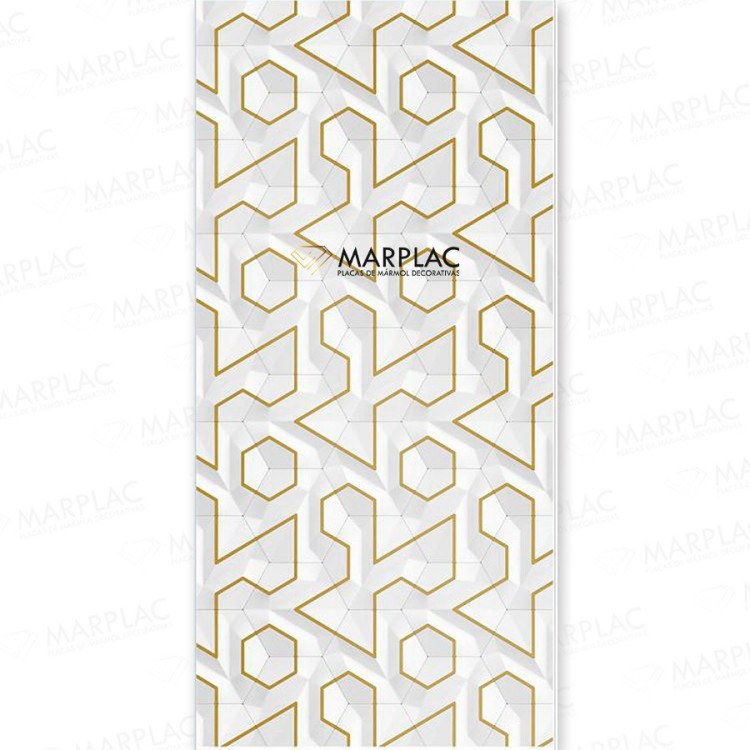Panel blanco con dibujo dorado para decorar paredes