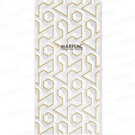 Panel blanco con dibujo dorado para decorar paredes