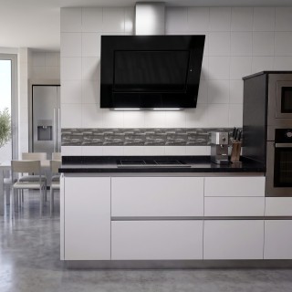 Mosaico autoadhesivo gris y plata para pared.