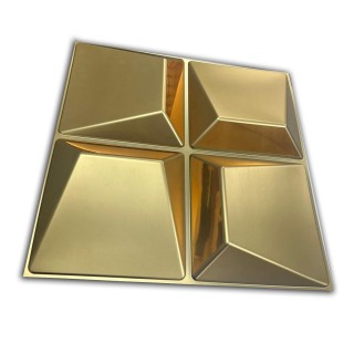 Panel 3D dorado para paredes con relieve decorativo