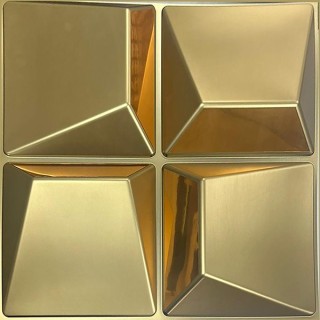 Panel 3D dorado para paredes con relieve decorativo