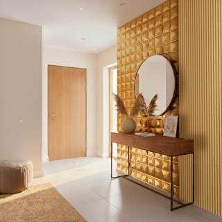 Panel 3D dorado para paredes con relieve decorativo