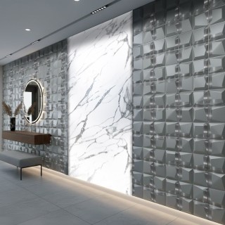 Revestimiento 3d plateado para interior