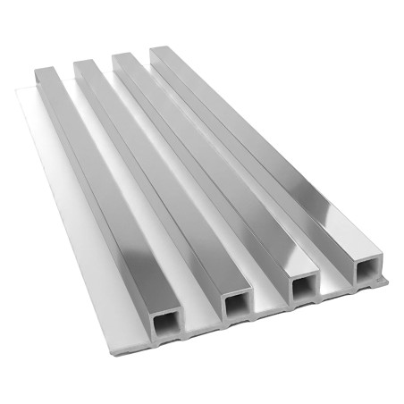 Listones decorativos blancos con acabado plata