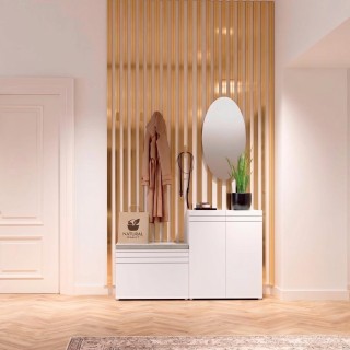Revestimiento blanco y oro para paredes interiores
