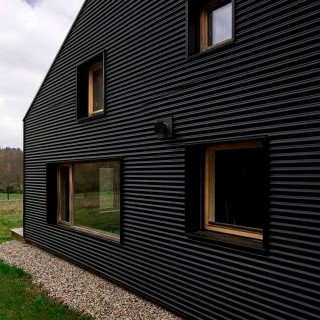 Revestimiento exterior de metal sidind negro