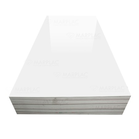 Placa decorativa efecto mármol blanco